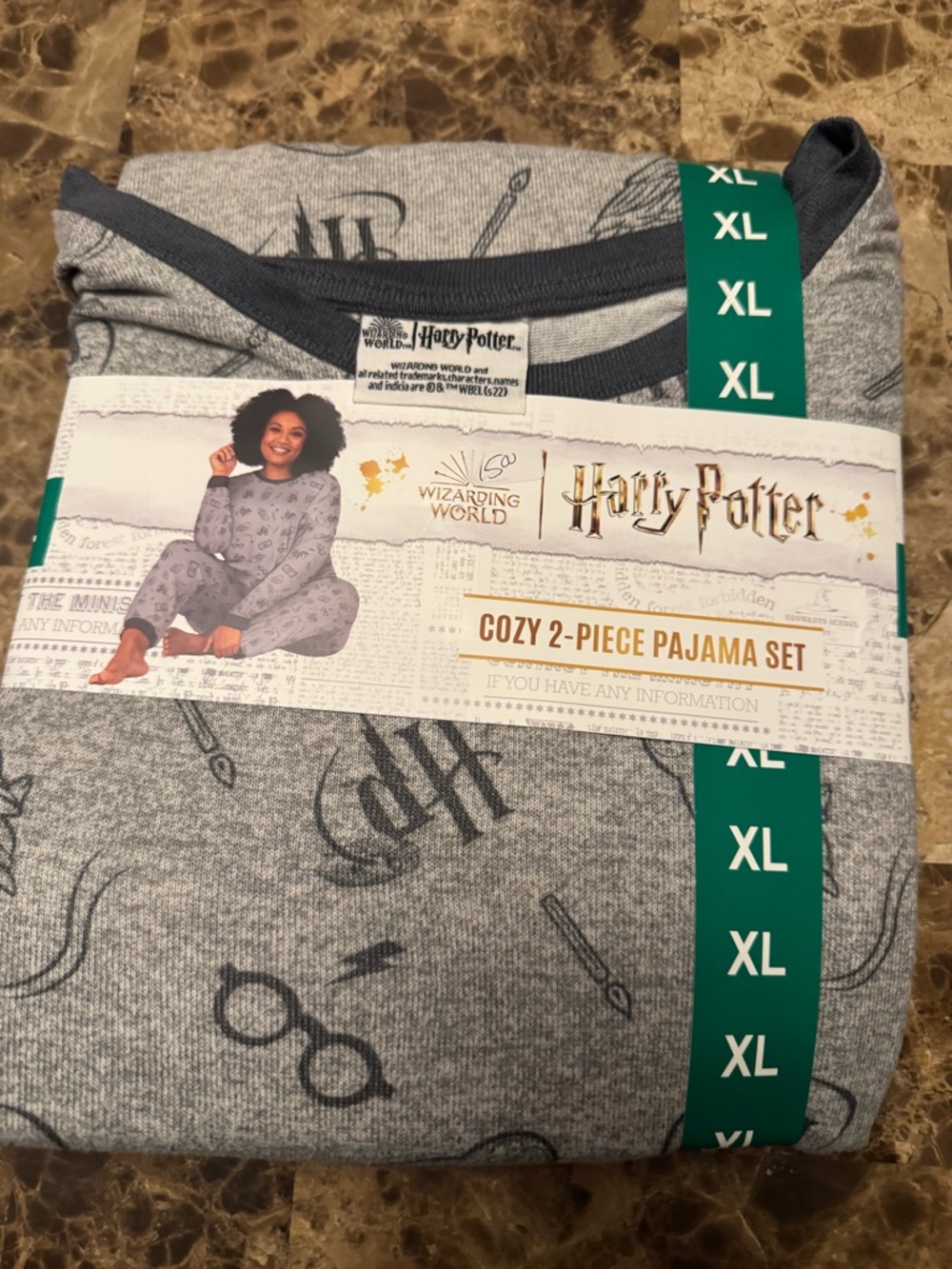 Wizarding World Harry Potter Women’s 2-Piece Cozy Pajama Set - Heather Gray XL